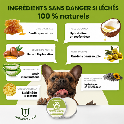 Baume pour pattes et museau de chien sans danger en cas d'ingestion
