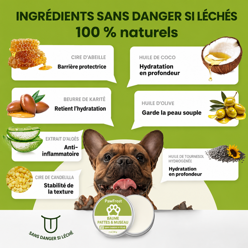 Baume pour pattes et museau de chien sans danger en cas d'ingestion