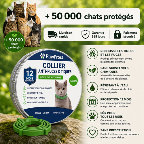 Pendentif Anti-Puces et Tiques Chat