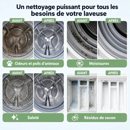 Nettoyant Anti-Poils pour Machine à Laver 🐾